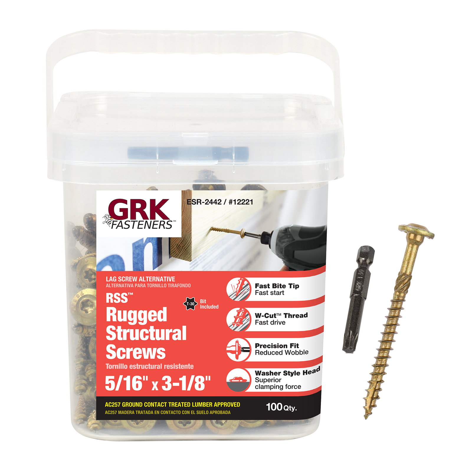 GRK REVERSE TRIM HEAD COMPOSITE #8X2-1/2